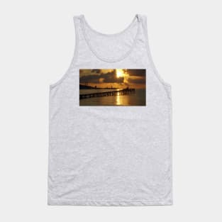 Father and Child at sunrise alcudia beach Tank Top